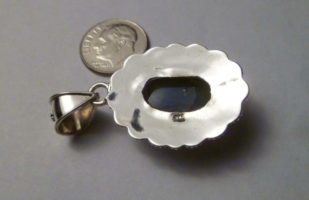 A+ Blue Flash LABRADORITE .925 Sterling Silver Quality PENDANT 45mm