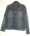 Ornate Denim Jean Jacket LACE BACK My Favorite Things Colleen Lopez Small