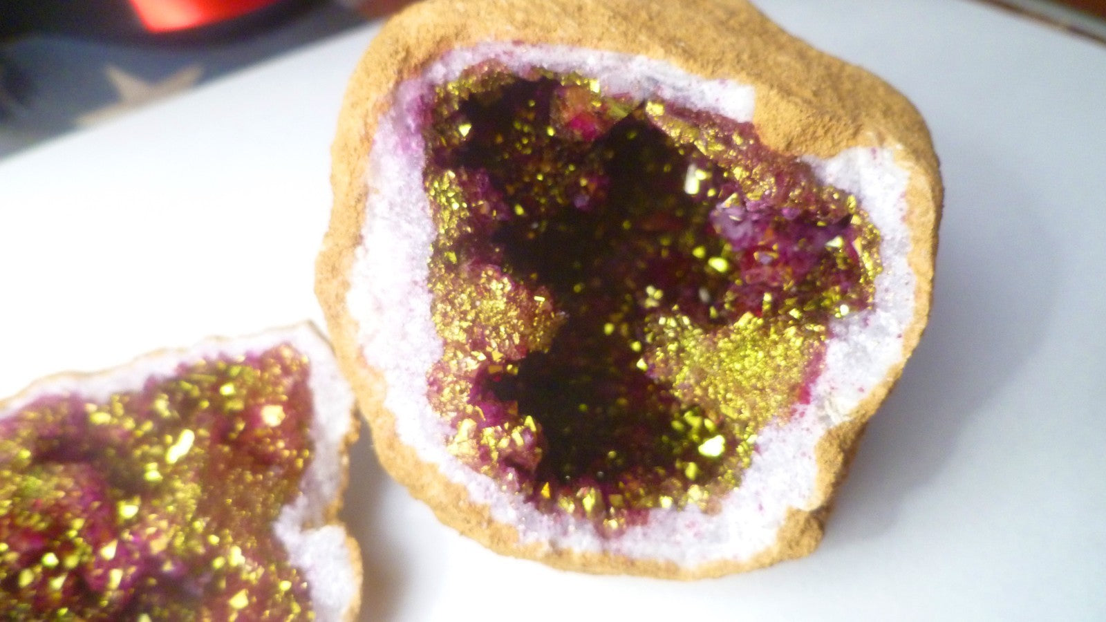3.5" Purple Gold Geode Sugar Crystal