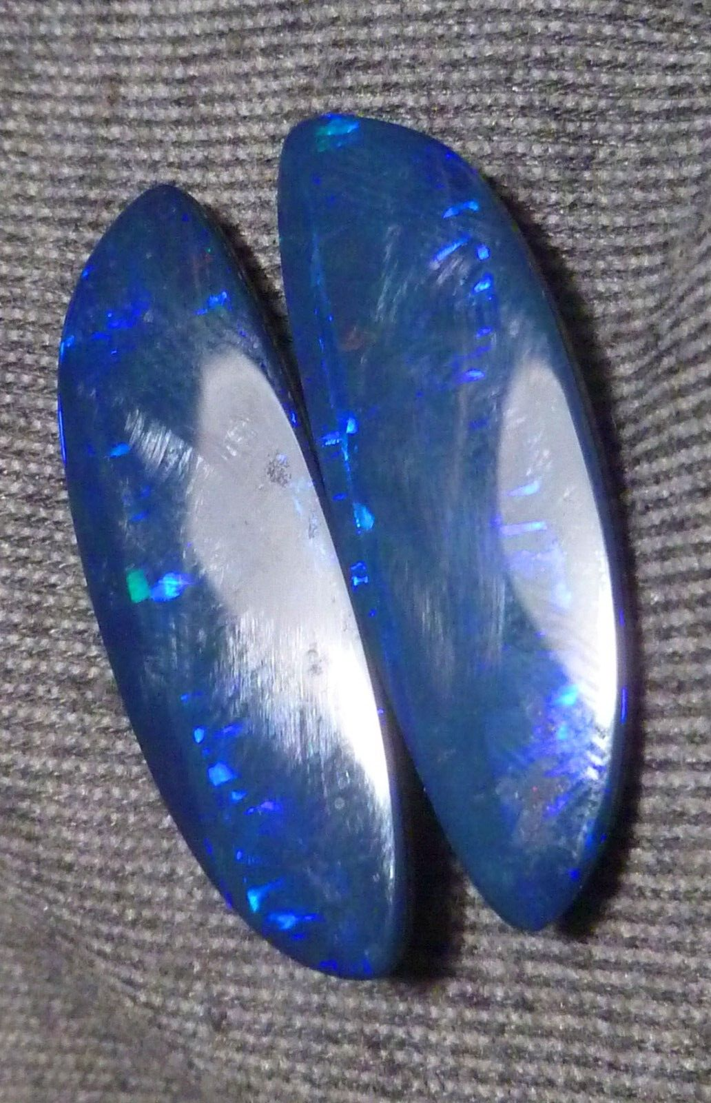 Australian BLACK Boulder Opal Pair 4Earrings 19.75ct Queensland Natural 33x11mm