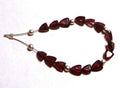 string of 15 Garnet seed Beads Pomegranate .925 STERLING SILVER 10cts