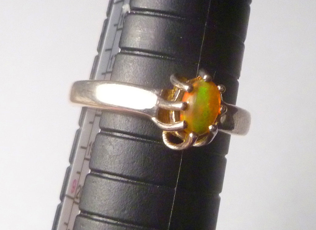 5x7mm Opal Ring natural gemstone welo fire ethiopian opal 925 silver ring s8