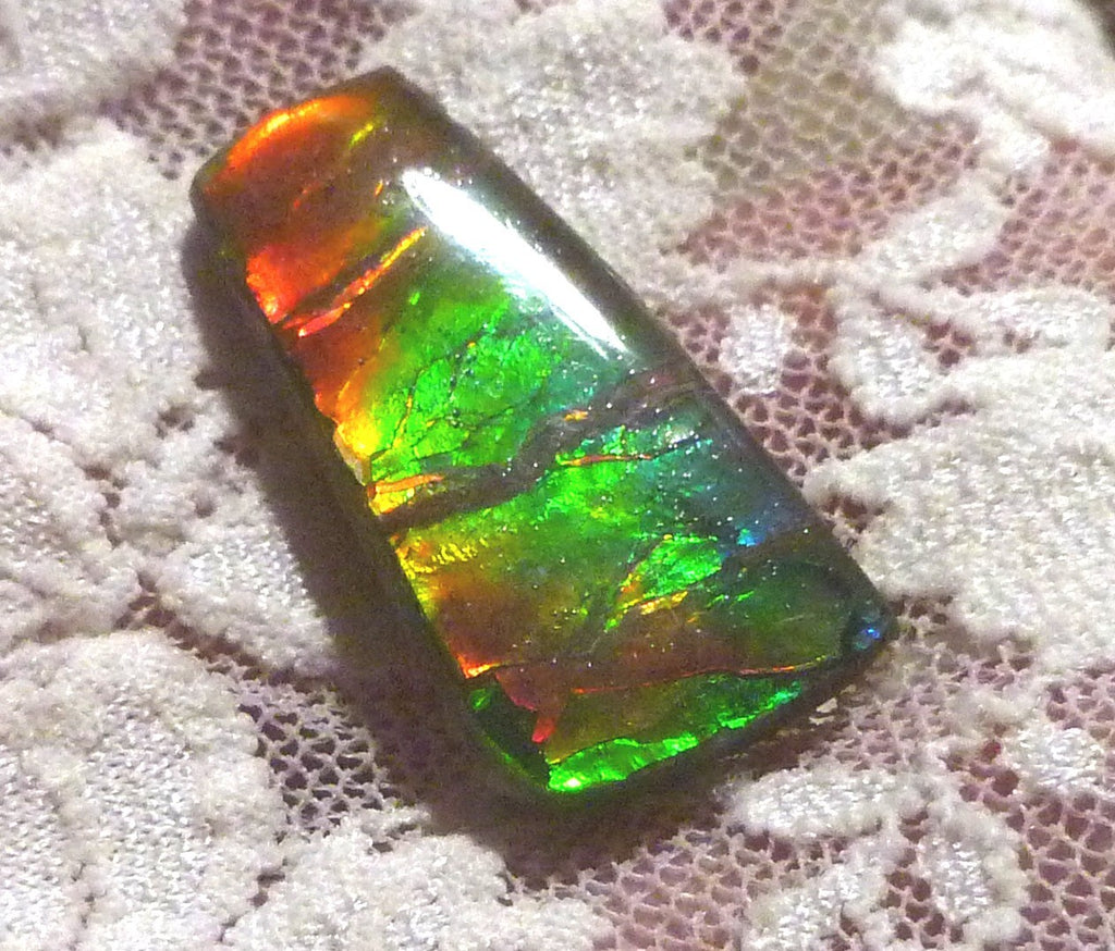 Ammolite Gem Stone 29x15x9mm Color Change Cabochon