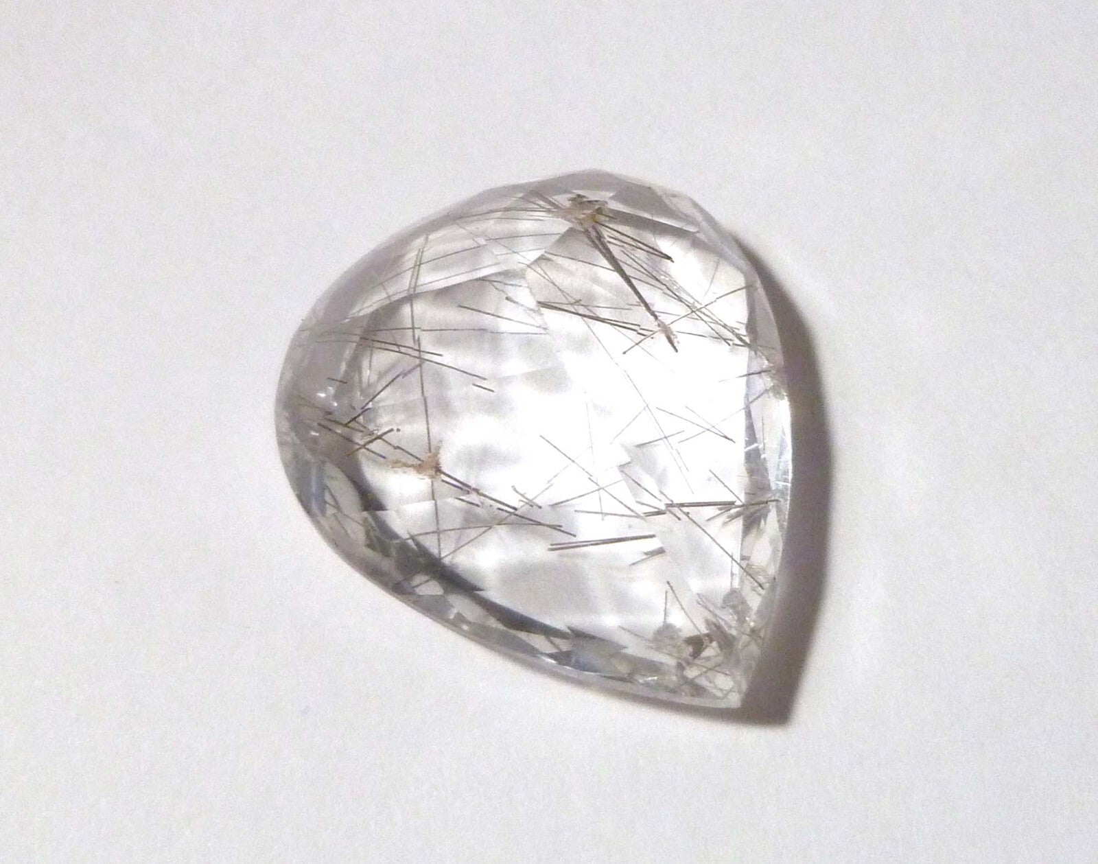 7x6.7mm Pear Natural Needles Rutile Quartz Gemstone, Brazil 39.30cts