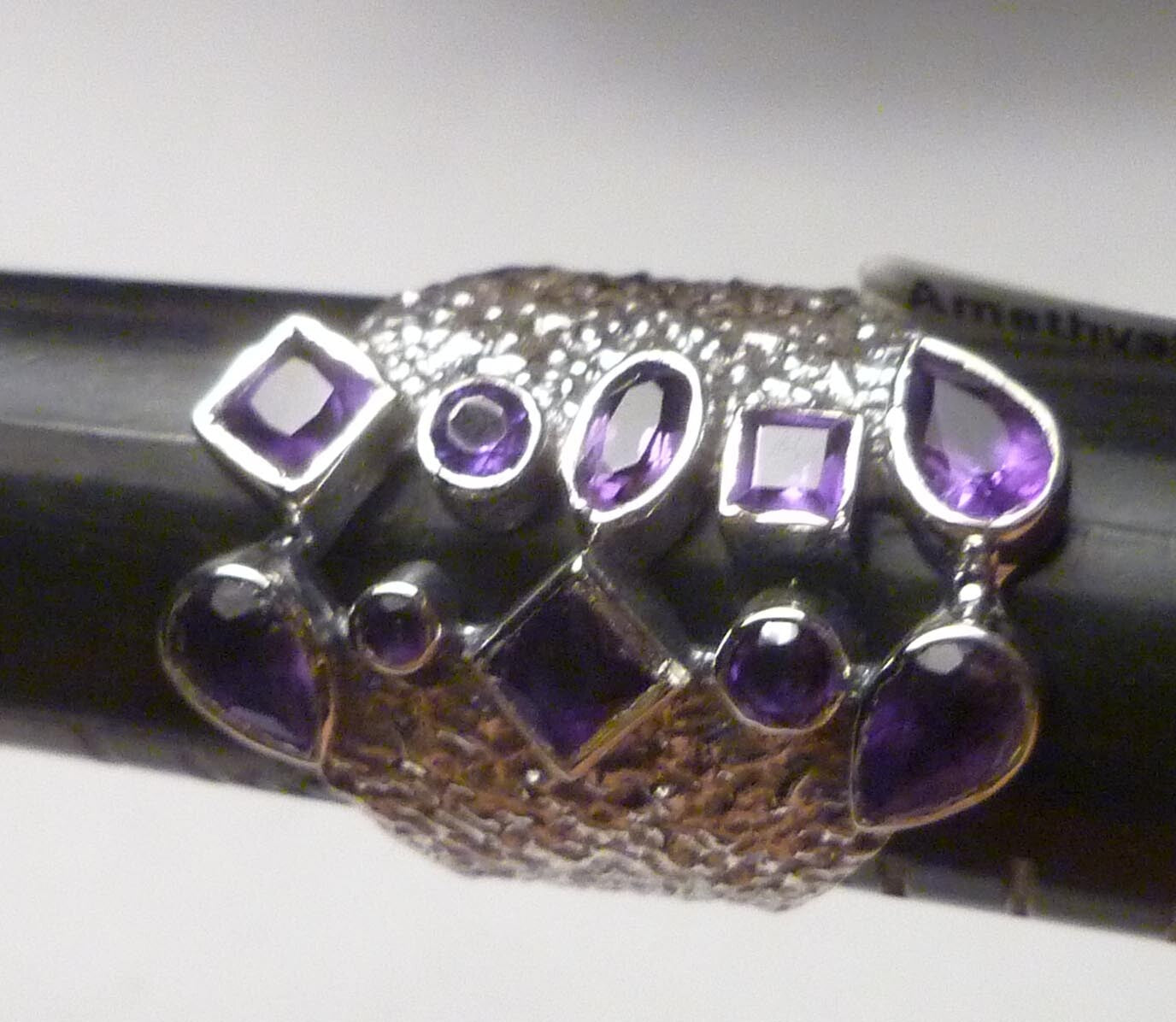 2.6 Carat Genuine Amethyst.925 SILVER RING Sz7