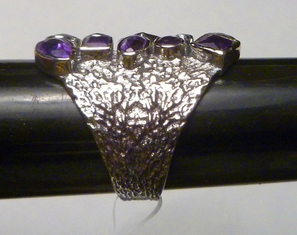 2.6 Carat Genuine Amethyst.925 SILVER RING Sz7