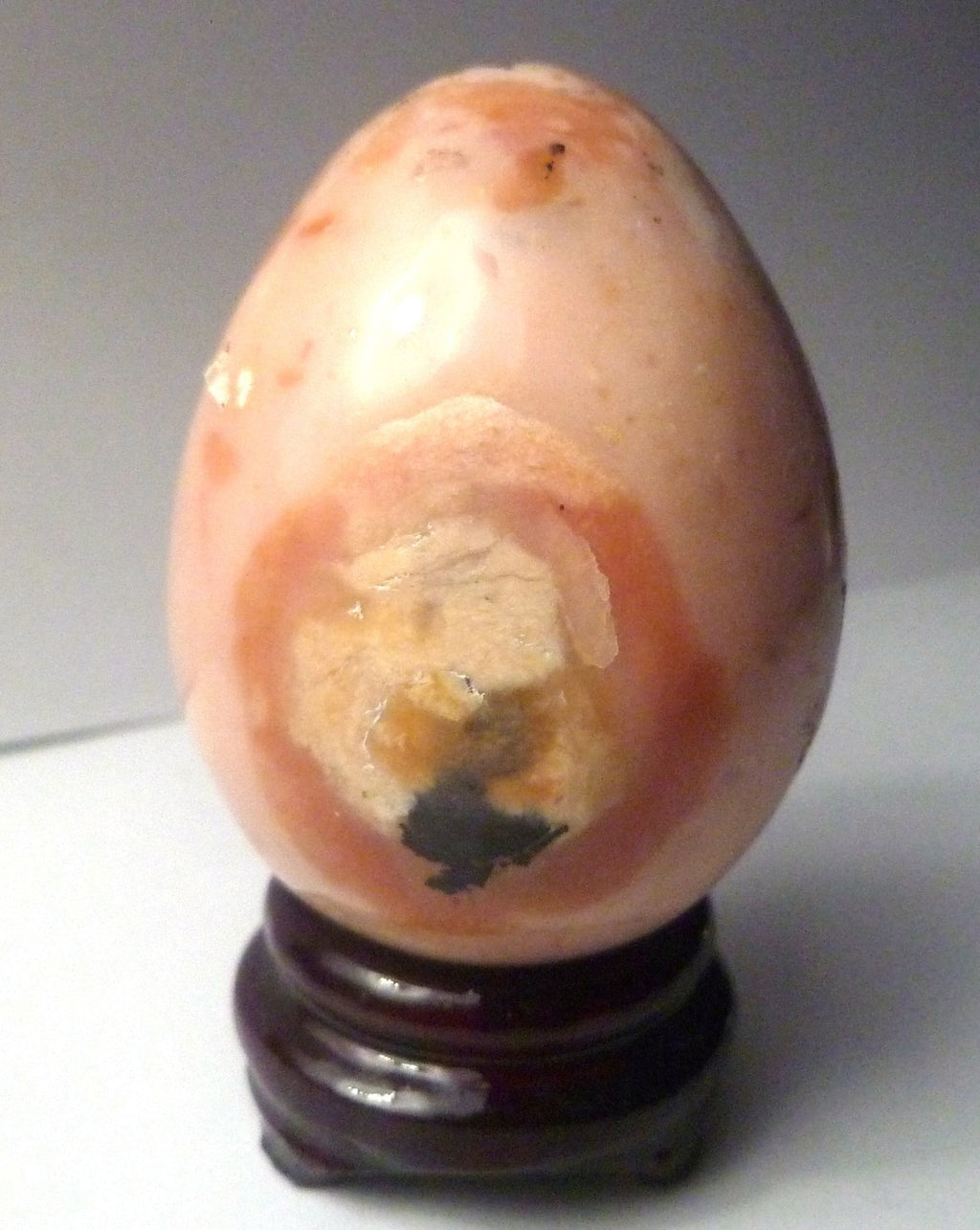Rare Pink Opal Egg from Peru With Stand - 53 Grams, 1.75"