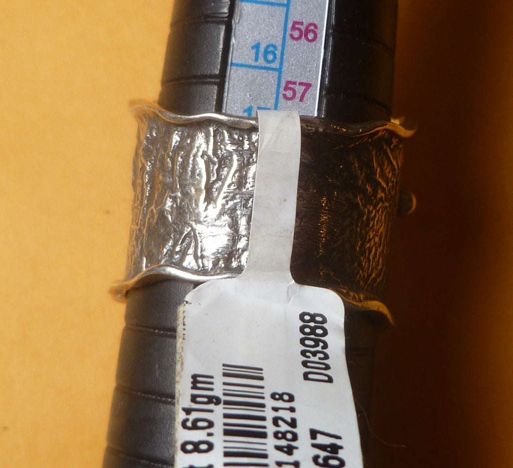 Blue Topaz RING Sterling Silver .925 Textured Design Size 9