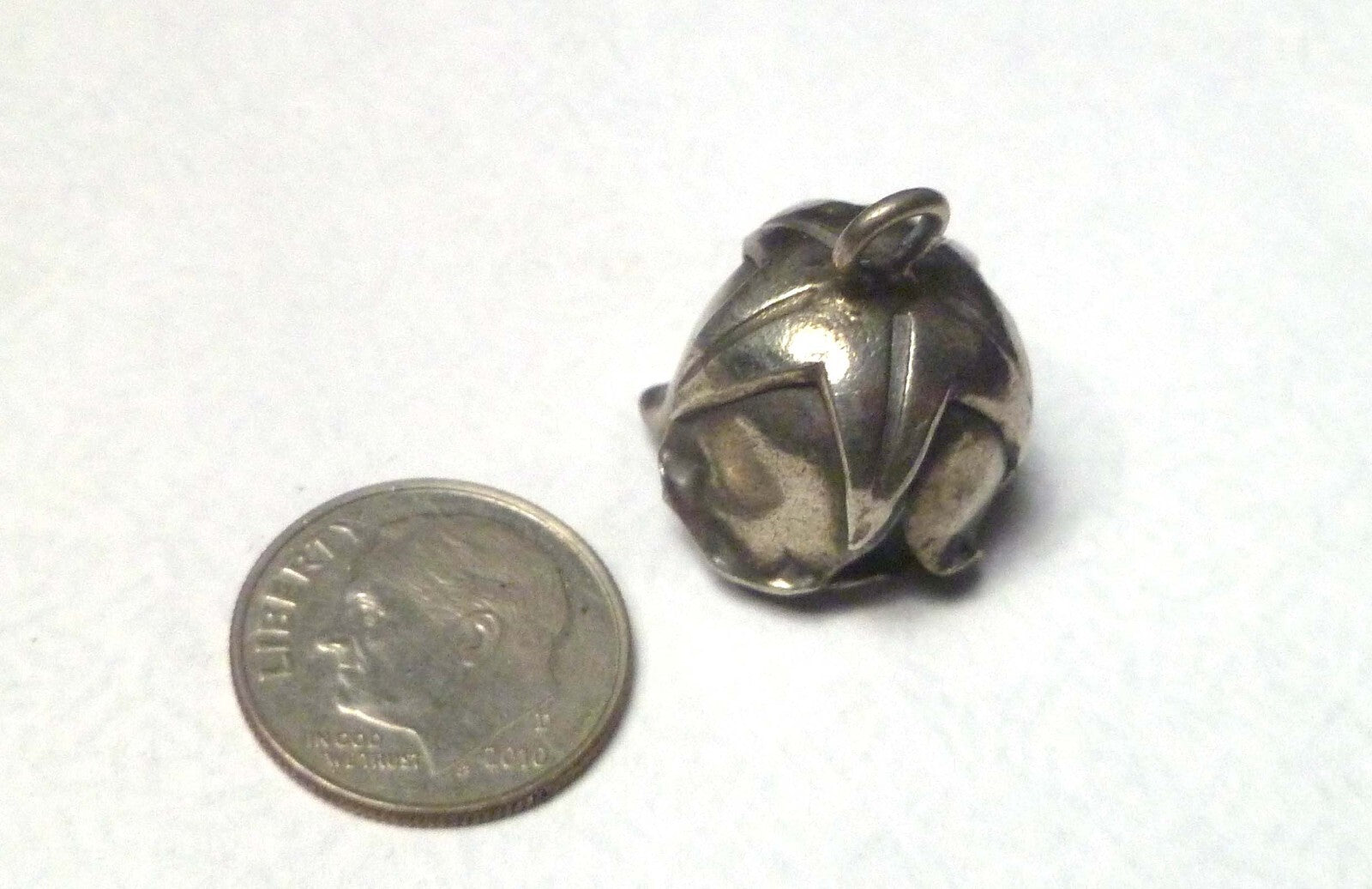 Sterling Silver ROSE Bead Charm Solid Silver 10.2 grams