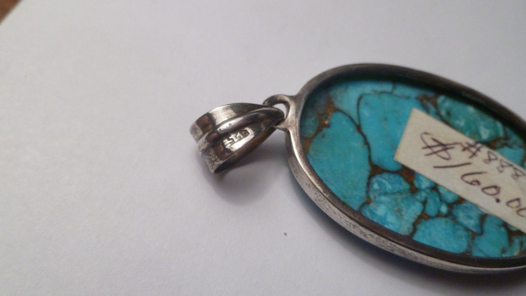 Minimalist Turquoise, topaz peal 925 SS Silver Pendant