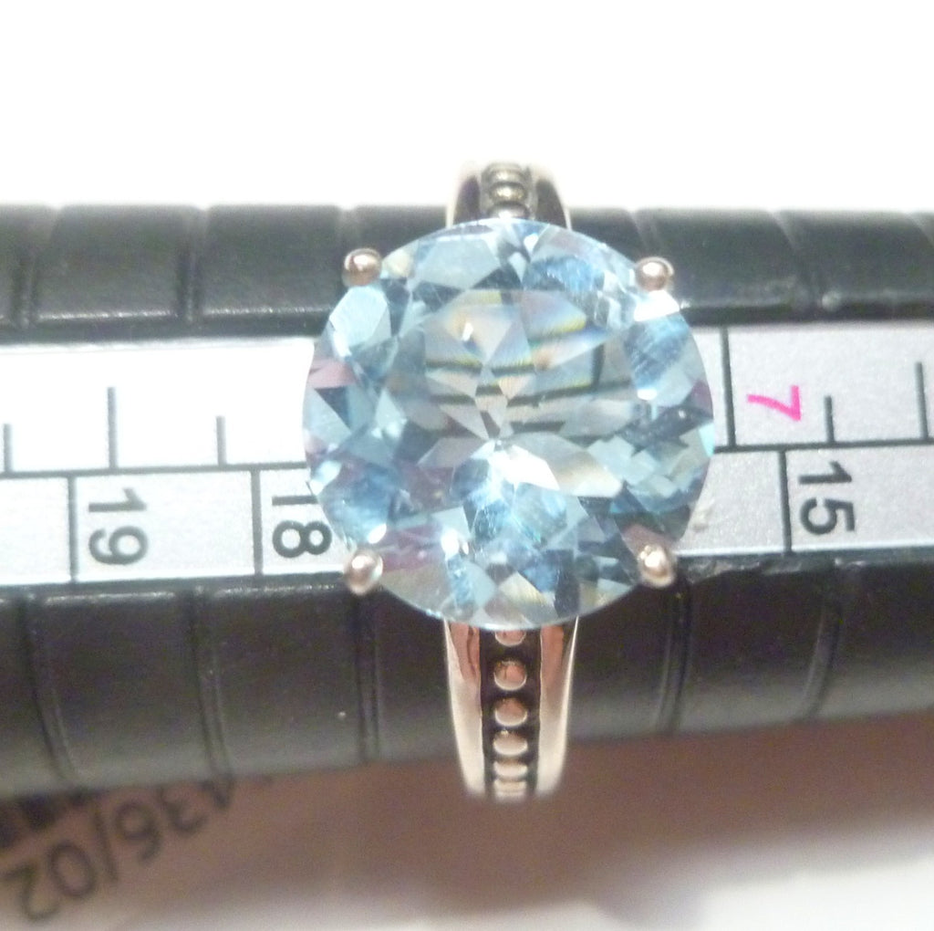 2.08 cts Blue Topaz RING Sterling Silver .925 Size 9