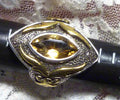 15x9mm Natural Citrine 5.77cts Sterling SILVER .925 10k Gold Accents RING Size 6