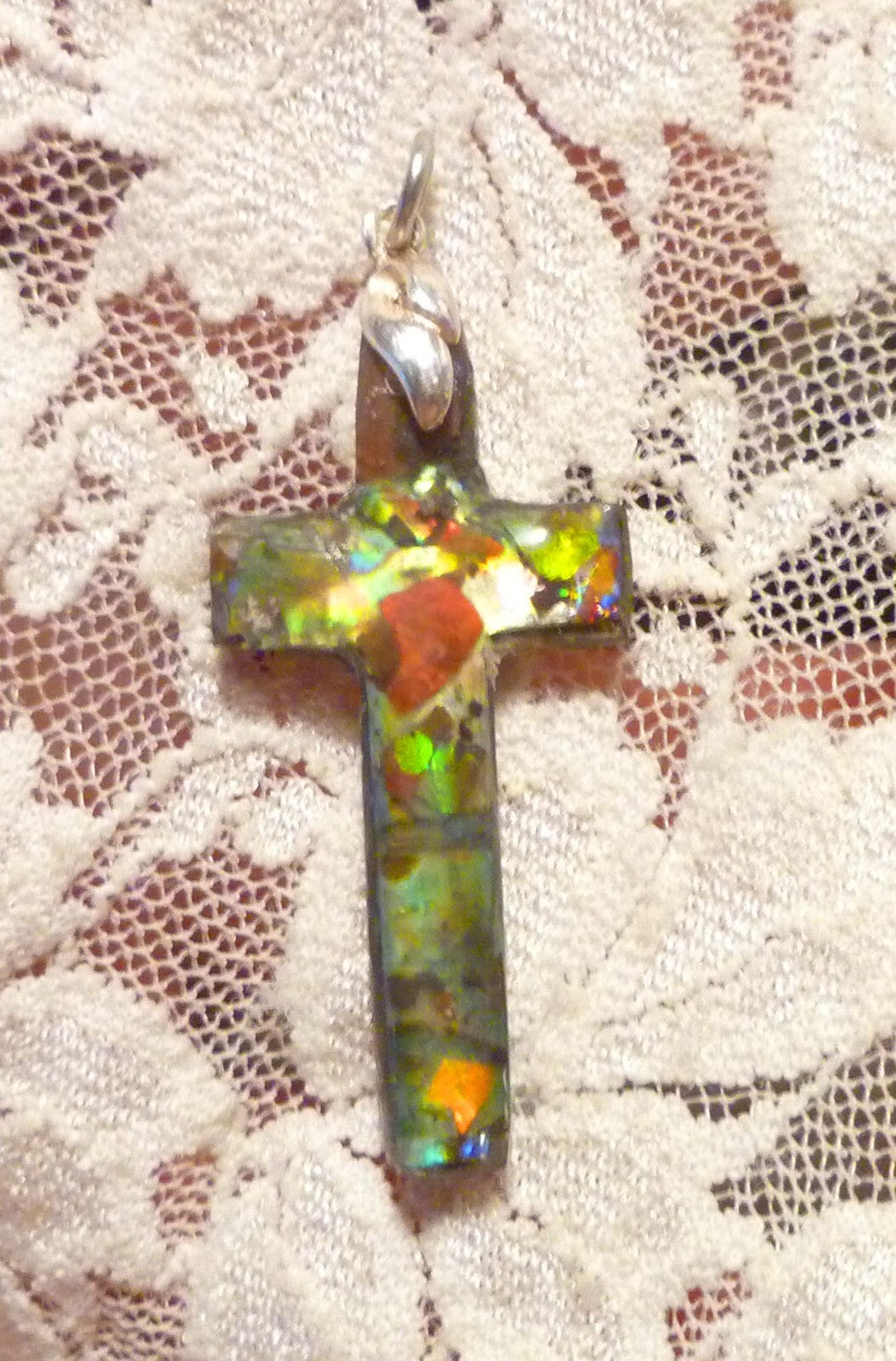 FireLyte© NEW! 925 Sterling Silver Cross Pendant 1.75"