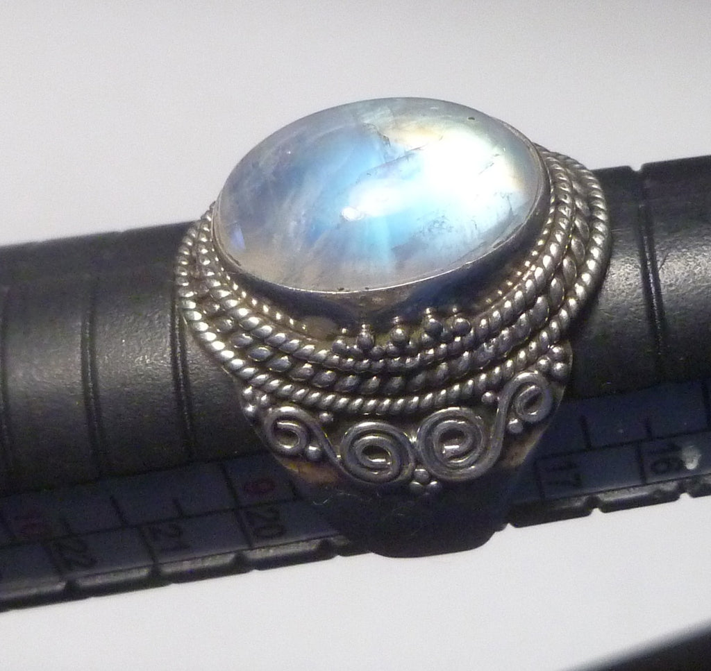 Rainbow Moonstone RING Sterling Silver .925 Size 8