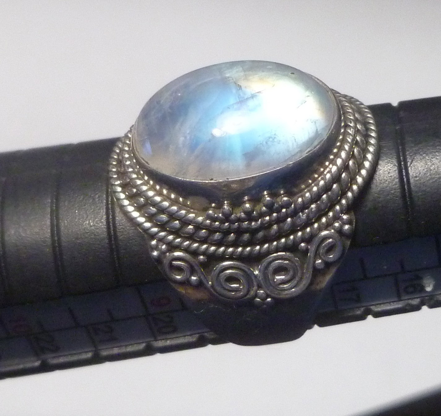 Rainbow Moonstone RING Sterling Silver .925 Size 8