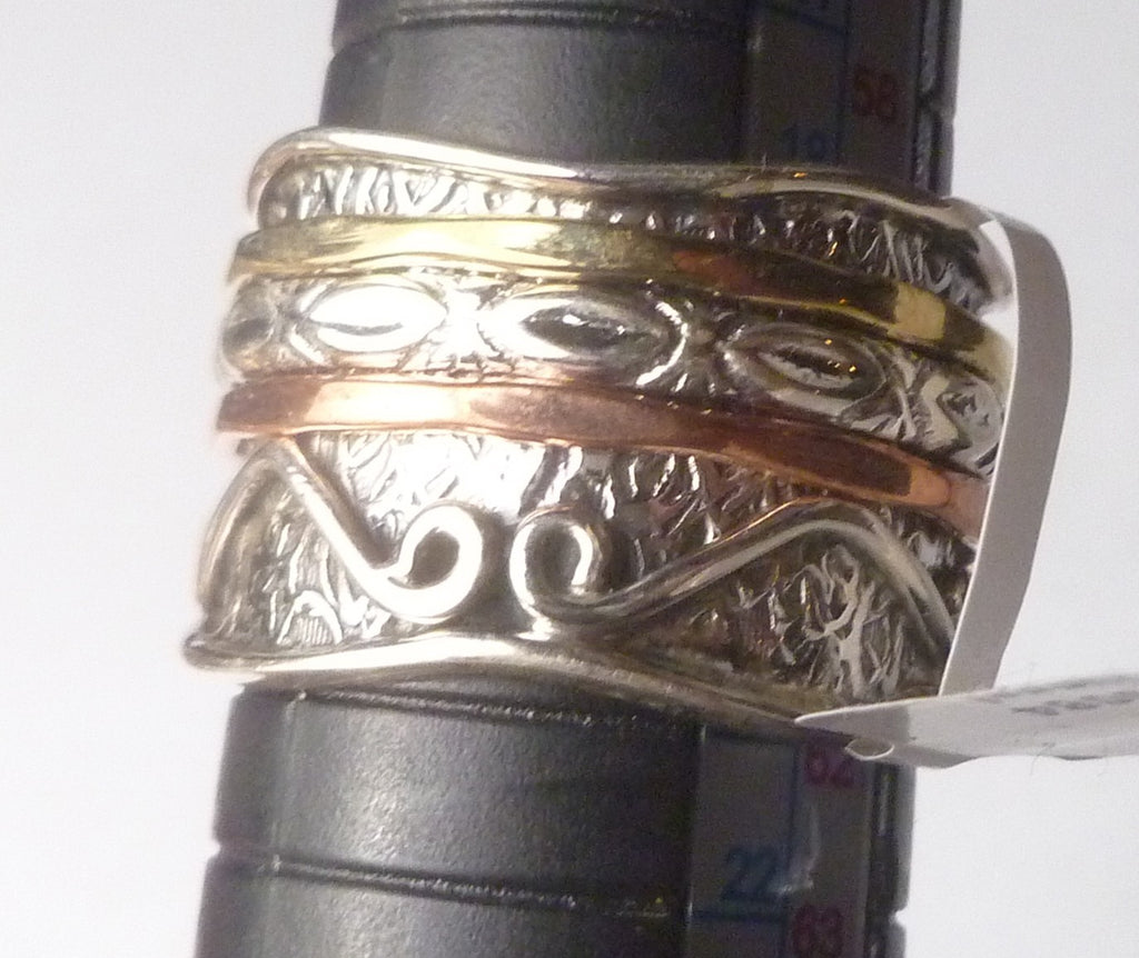 15mm wide Band Spinner Ring 925 Sterling Silver s9