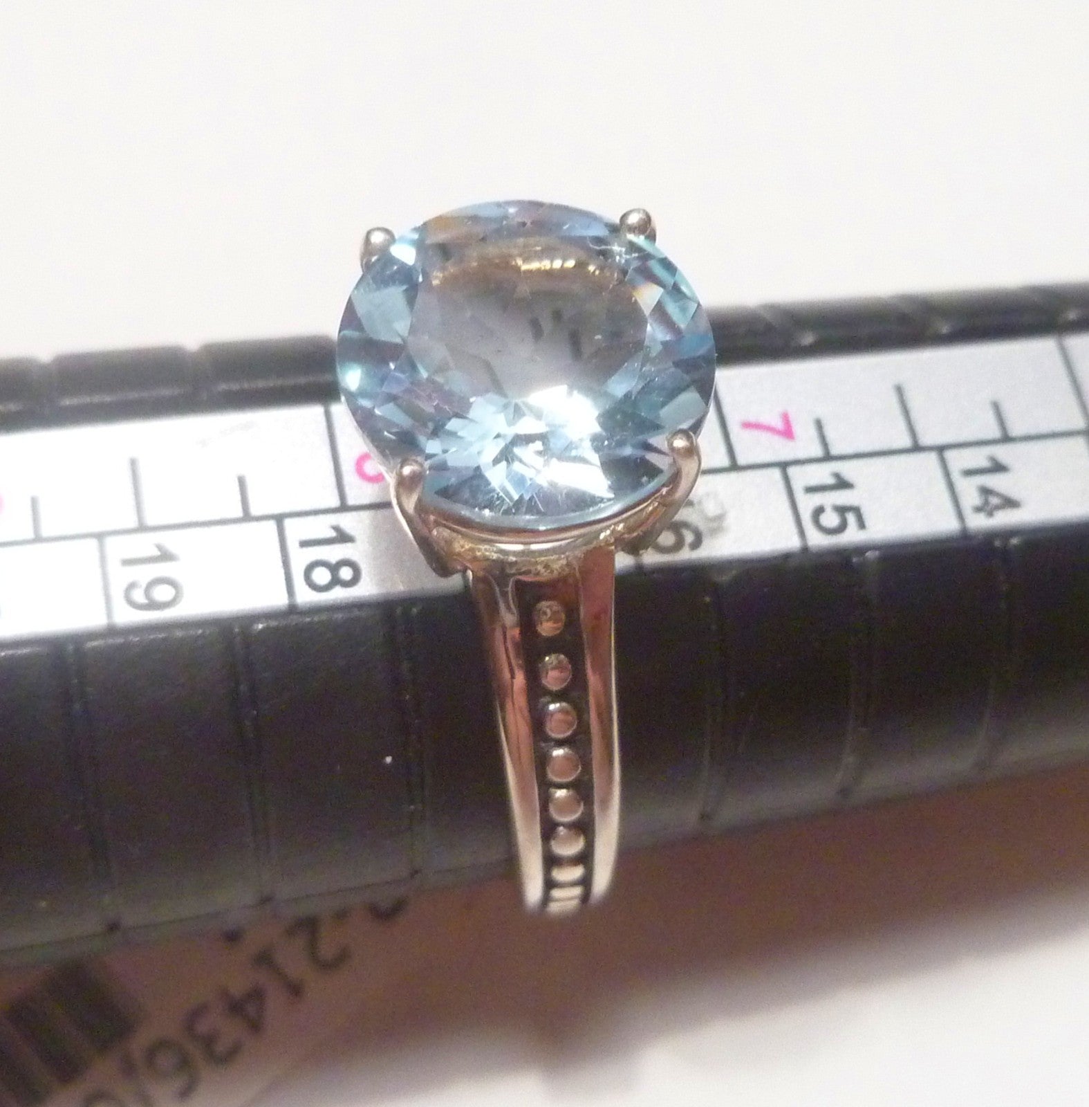 2.06 cts Blue Topaz RING Sterling Silver .925 Size 8