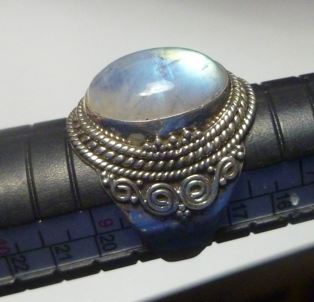 Rainbow Moonstone RING Sterling Silver .925 Size 8