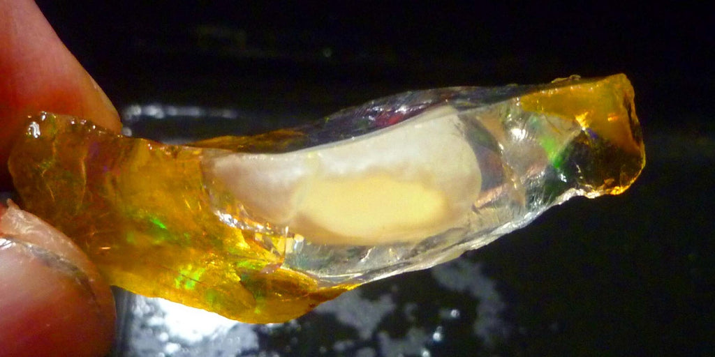 SCARY! Ghost OPAL Ethiopia Precious Opal Crystal with a Ghost 52.4cts 47mm