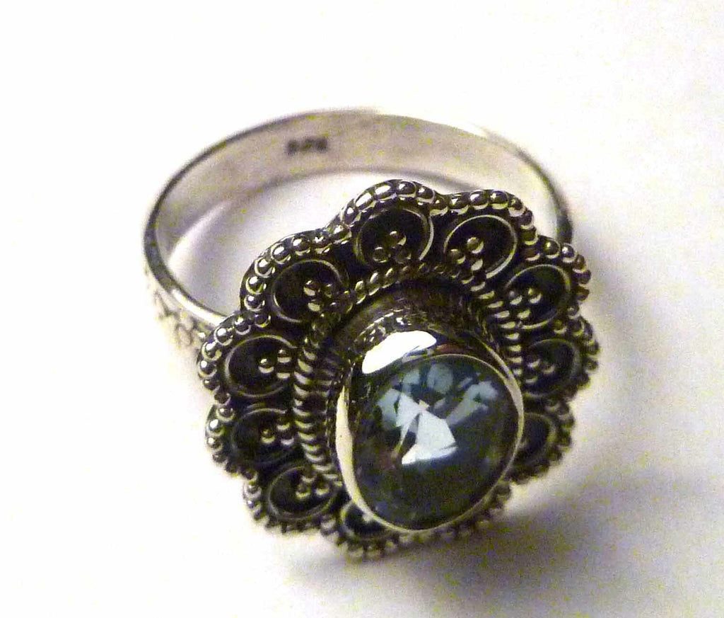 1.79 Ct Oval Sky Blue Topaz 925 Sterling Silver Ring Size 8